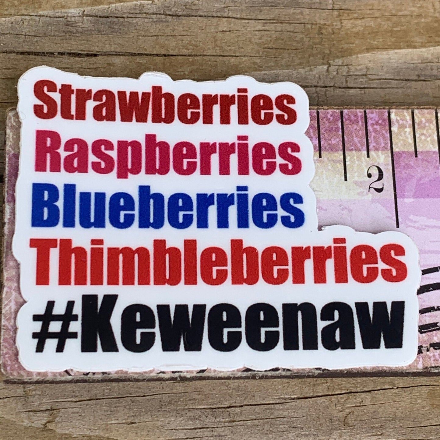 Strawberry Raspberry Blueberry Thimbleberry vinyl sticker | waterproof | laptop sticker | yooper | UP | Upper Peninsula | Michigan | berry