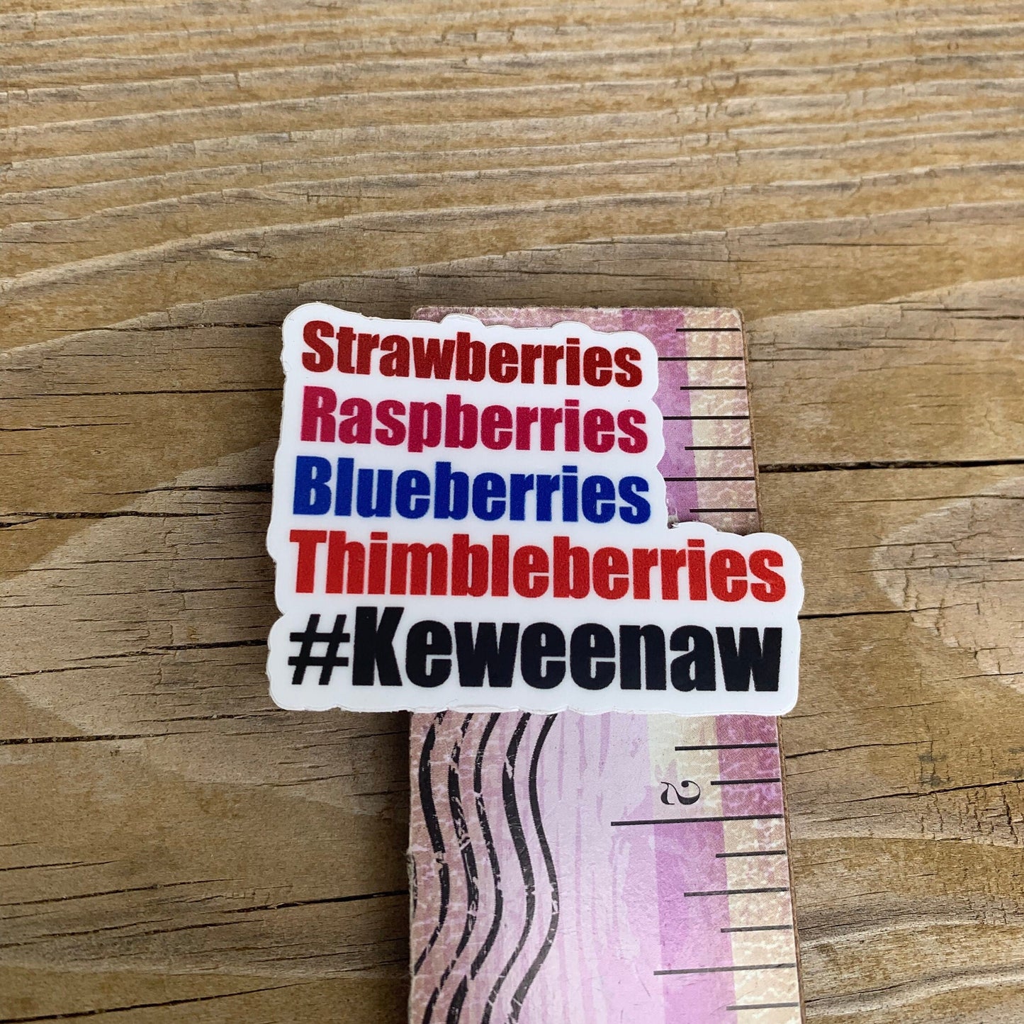 Strawberry Raspberry Blueberry Thimbleberry vinyl sticker | waterproof | laptop sticker | yooper | UP | Upper Peninsula | Michigan | berry