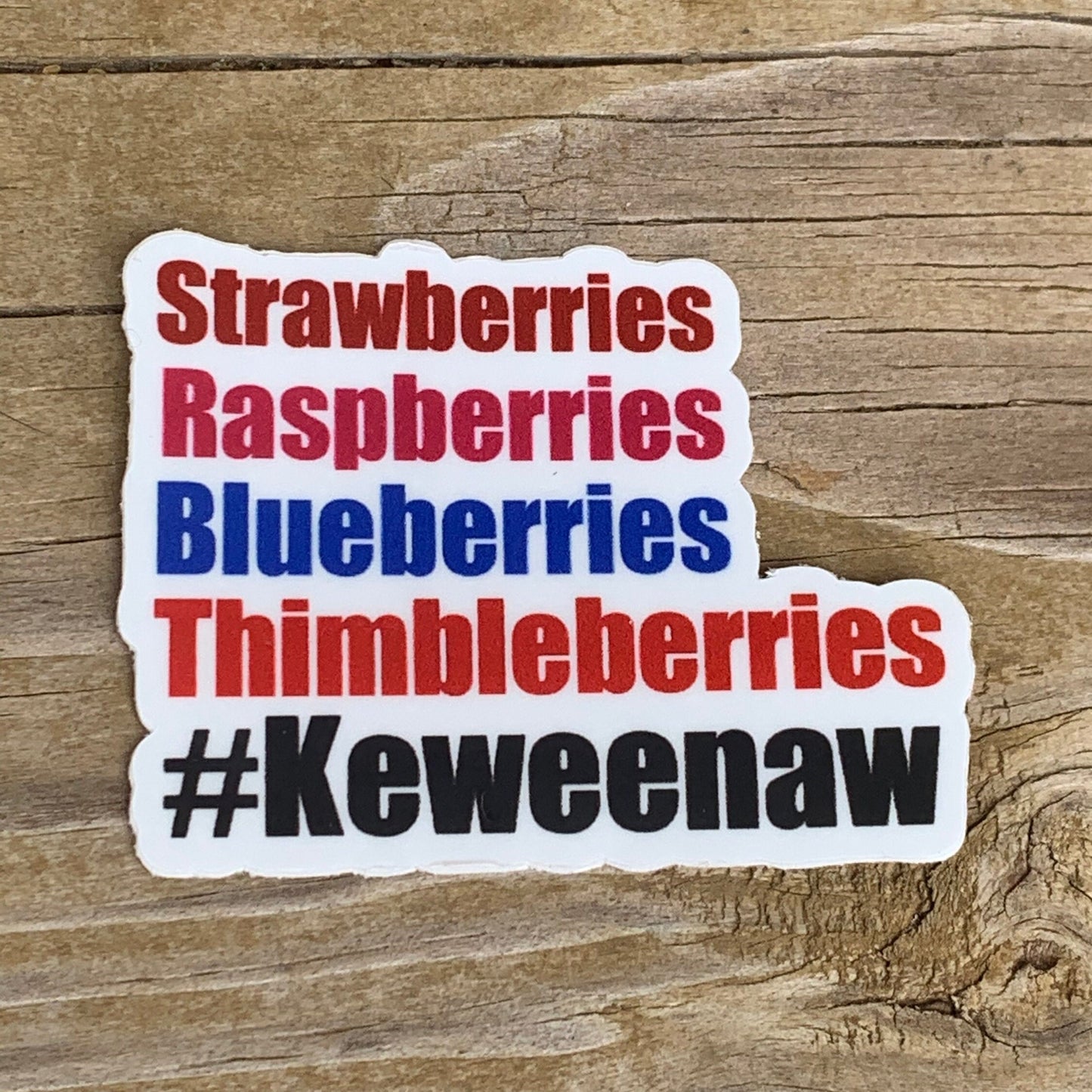Strawberry Raspberry Blueberry Thimbleberry vinyl sticker | waterproof | laptop sticker | yooper | UP | Upper Peninsula | Michigan | berry