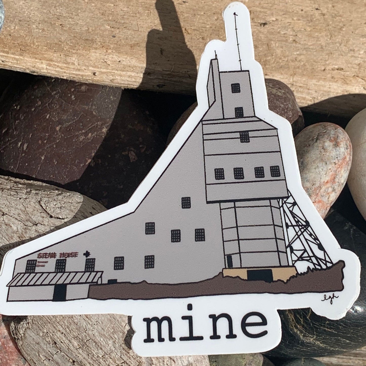 Mine sticker | copper mine | waterproof | water bottle sticker | laptop sticker | yooper | UP | Upper Peninsula | Michigan | decal