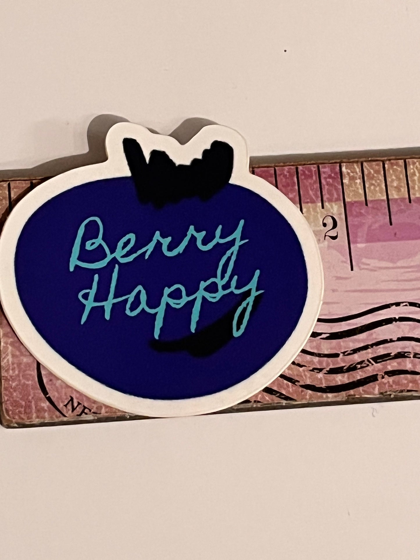 Blueberry vinyl sticker | waterproof sticker | berry happy | berry picking | Maine | Michigan | decal | blueberries | picking berries