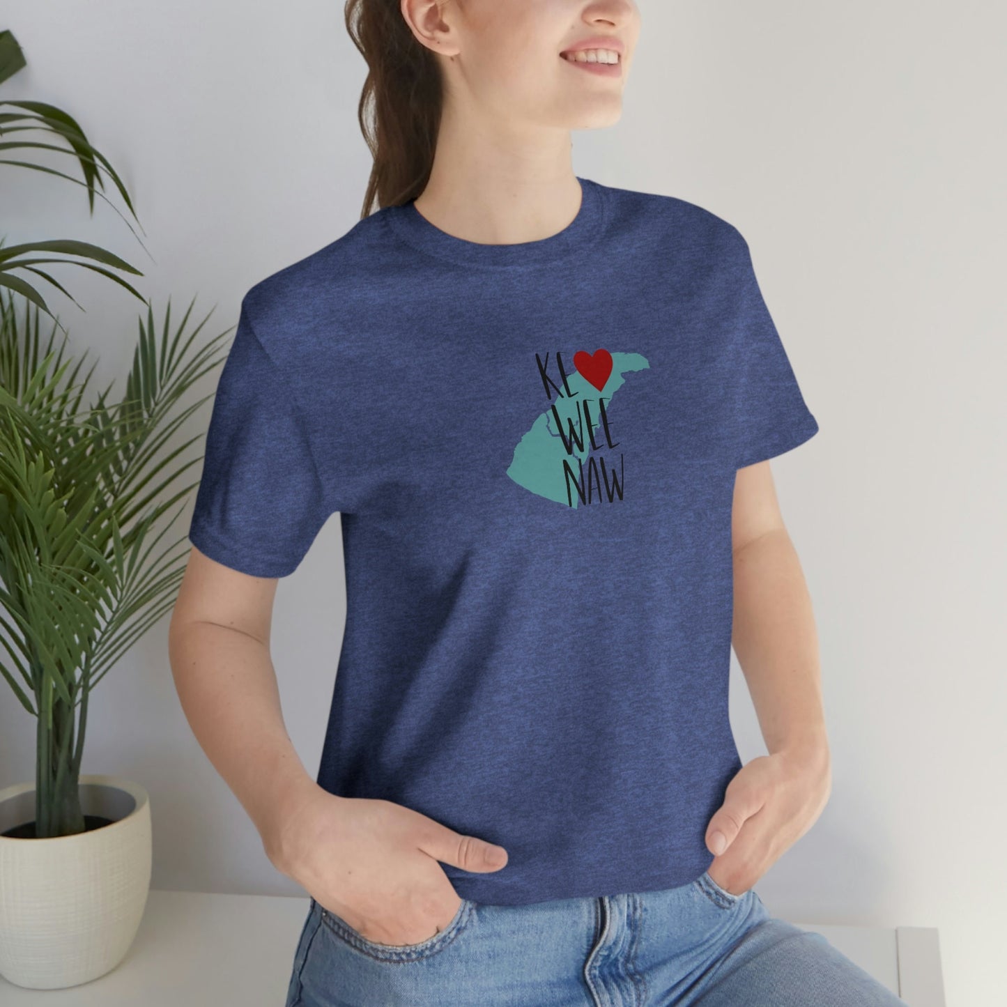Keweenaw Heart Jersey Short Sleeve Tee Bella Canvas 3001