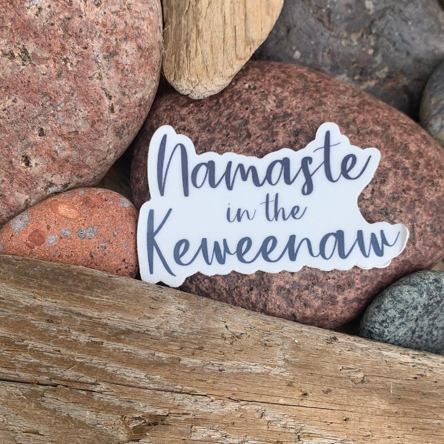 Namaste in the Keweenaw vinyl sticker | waterproof sticker | laptop sticker | yooper | UP | Upper Peninsula | Michigan | decal |  namaste