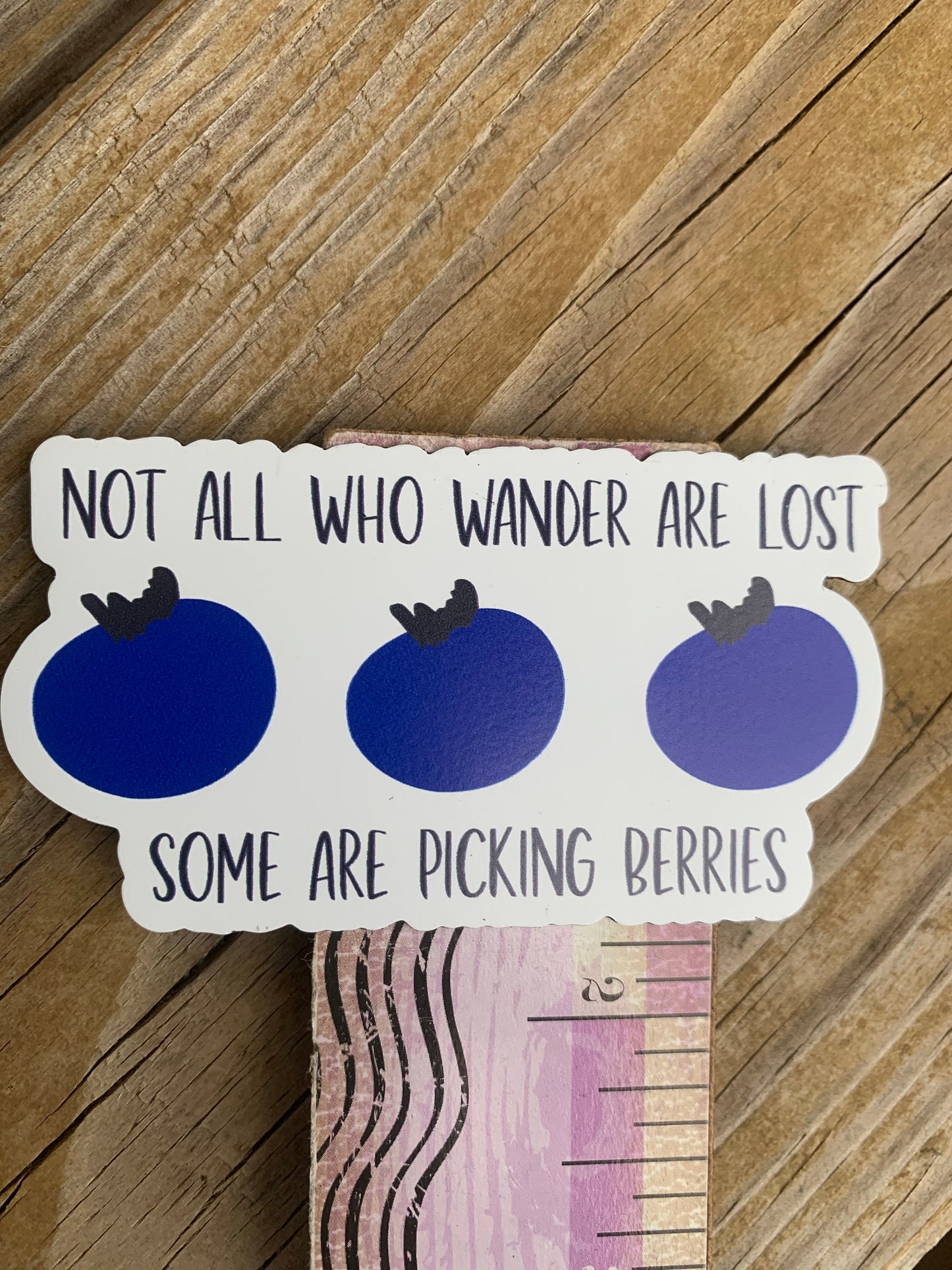 Blueberry vinyl magnet | magnet |  Not all who wander | Maine |  Michigan | refrigerator magnet |  blueberries  | picking berries | berry