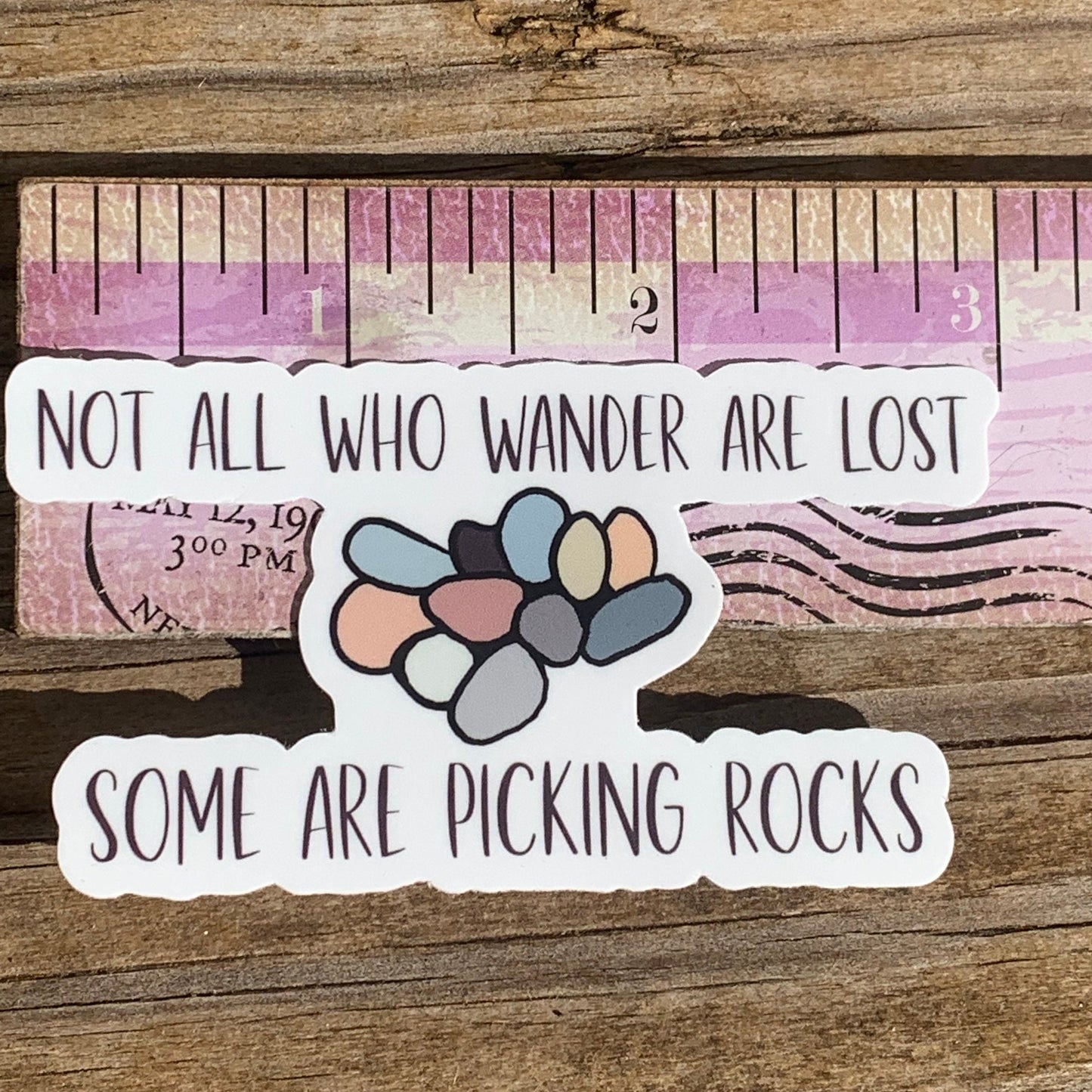 Rock picker vinyl sticker | sticker |  Not all who wander | Beach | decal |  rocks | picking rocks | rockhound | agates | beachcomber