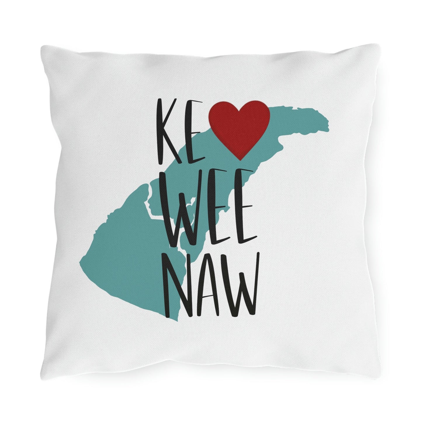 Keweenaw Love Upper Peninsula Michigan Outdoor Pillow